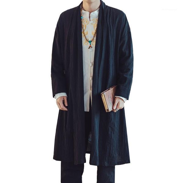 men's trench coats 2021 chinese style windbreaker loose coat spring autumn personality fashion casual simple trend solid color long car, Tan;black
men's trench coats 2021 chinese style windbreaker loose coat spring autumn personality fashion casual simple trend solid color long car, Tan;black