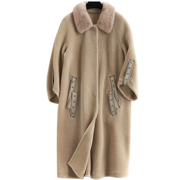 women's fur & faux vintage real coat sheep female shearing jacket women winter clothes 2021 korean natural collar 100% wool lw2303, Black
women's fur & faux vintage real coat sheep female shearing jacket women winter clothes 2021 korean natural collar 100% wool lw2303, Black