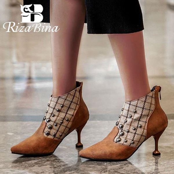 boots rizabina plus size 32-48 winter warm ankle women pointed toe thin high heels shoes rivets zipper office ladies footwear, Black
boots rizabina plus size 32-48 winter warm ankle women pointed toe thin high heels shoes rivets zipper office ladies footwear, Black