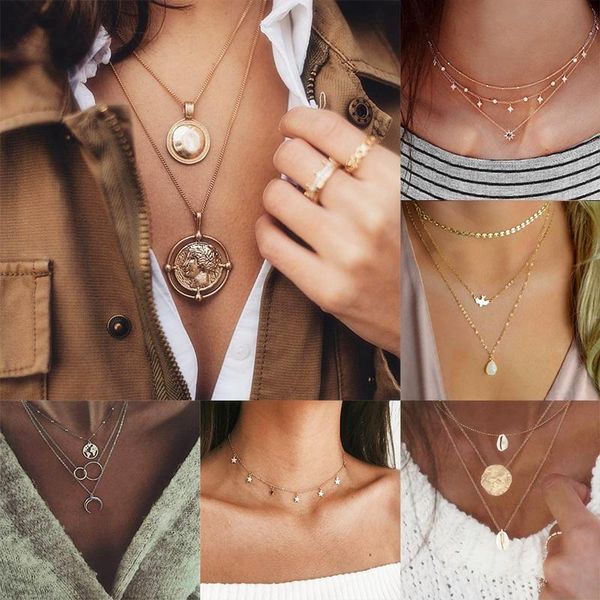 pendant necklaces fashion women jewelry natural shell star moon necklace elegant heart crystal geometric woman choker, Silver
pendant necklaces fashion women jewelry natural shell star moon necklace elegant heart crystal geometric woman choker, Silver