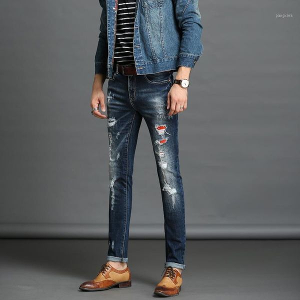 men's jeans new brand design long pants slim straight casual solid denim jeans mid-waist pants male zipper distroy1, Blue
men's jeans new brand design long pants slim straight casual solid denim jeans mid-waist pants male zipper distroy1, Blue