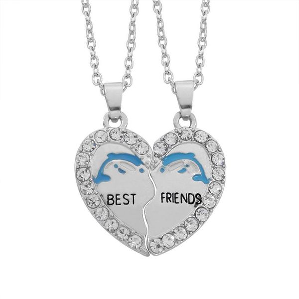 chains 2 pieces of fashionable friend necklace cute dolphin heart letter pendant bff ladies clavicle chain collar jewelry gift, Silver
chains 2 pieces of fashionable friend necklace cute dolphin heart letter pendant bff ladies clavicle chain collar jewelry gift, Silver