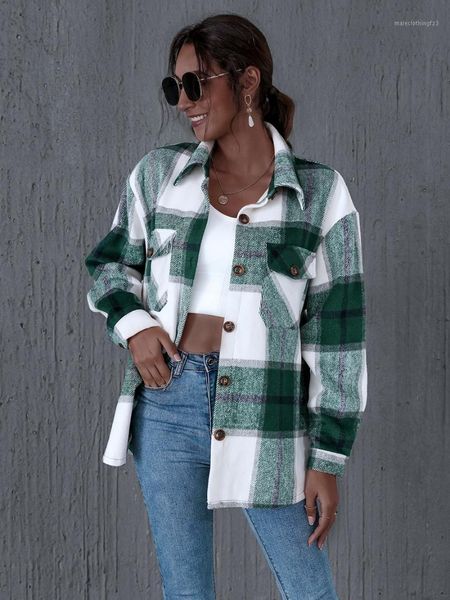 women's jackets women vintage pockets oversized plaid jacket coat autumn winter fashion lapel collar long sleeve loose outerwear chic 1, Black;brown
women's jackets women vintage pockets oversized plaid jacket coat autumn winter fashion lapel collar long sleeve loose outerwear chic 1, Black;brown