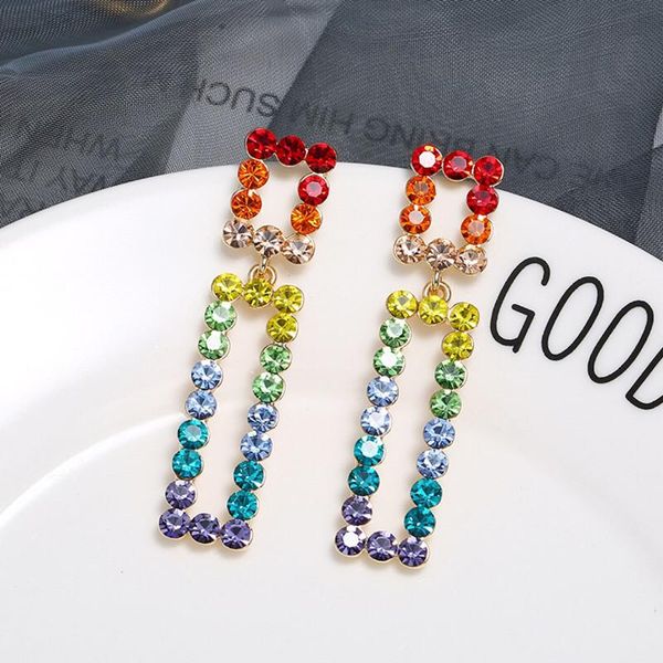 new fashion long geometric square drop earrings luxury rainbow crystal rectangle rhinestone earring for women party jewelry gift, Silver
new fashion long geometric square drop earrings luxury rainbow crystal rectangle rhinestone earring for women party jewelry gift, Silver