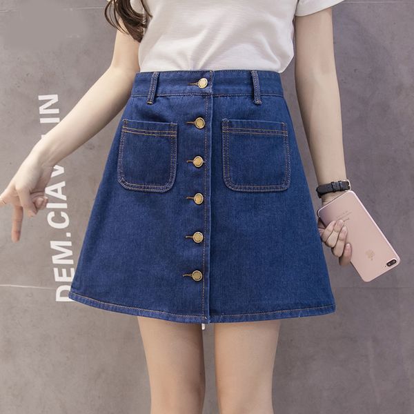2021 new denim feminine miniskirt summer vintage high only button pockets blue jeans the line ladies skirt femme jupe belt hfsp, Black 
2021 new denim feminine miniskirt summer vintage high only button pockets blue jeans the line ladies skirt femme jupe belt hfsp, Black