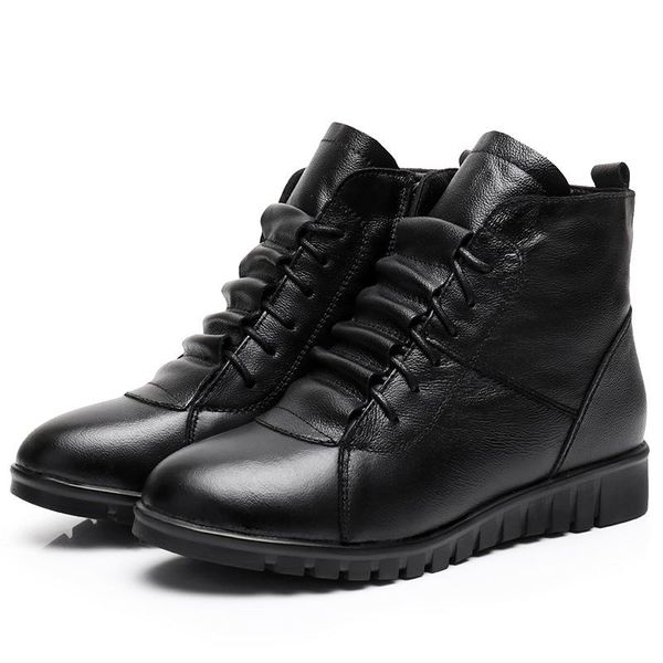 winter women shoes woman genuine leather flat ankle boots snow boots women c160, Black
winter women shoes woman genuine leather flat ankle boots snow boots women c160, Black