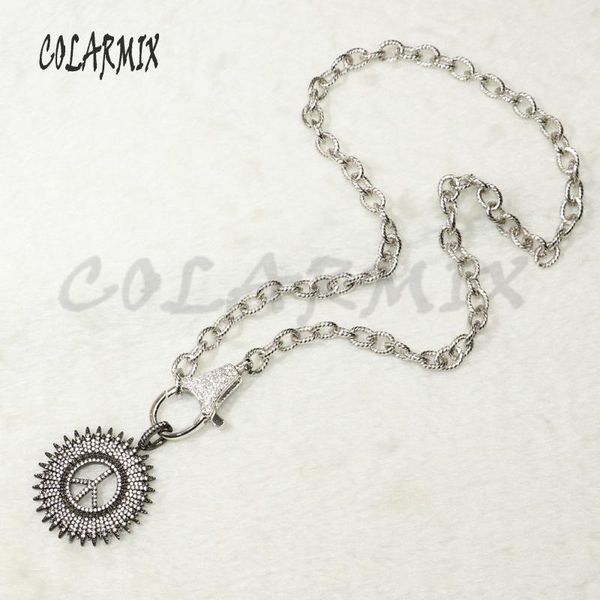 pendant necklaces 3pcs peace necklace zircon accessories round big link chain pendants for women 50373, Silver
pendant necklaces 3pcs peace necklace zircon accessories round big link chain pendants for women 50373, Silver