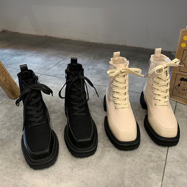 women suede leather ankle boots casual lace up winter boots comfortable soft rubber solid black flat shoes plus size female 2021