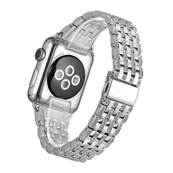 uthai a06 для планки вахты iwatch1 / 2/3/4 нержавеющая сталь металл алмазное ремешок ремешки для наручных часов бриллиантами полосовой стали