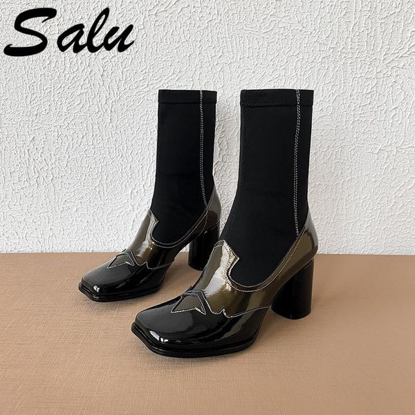 boots salu women mid-calf autumn winter cow leather high heel shoes woman round toe slip-on elegant basic, Black
boots salu women mid-calf autumn winter cow leather high heel shoes woman round toe slip-on elegant basic, Black