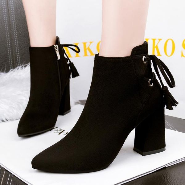 spring autumn lady boot leather pointy mid -calf boots front straps pumps women chunky high heels black side zip botas de mujer1
spring autumn lady boot leather pointy mid -calf boots front straps pumps women chunky high heels black side zip botas de mujer1