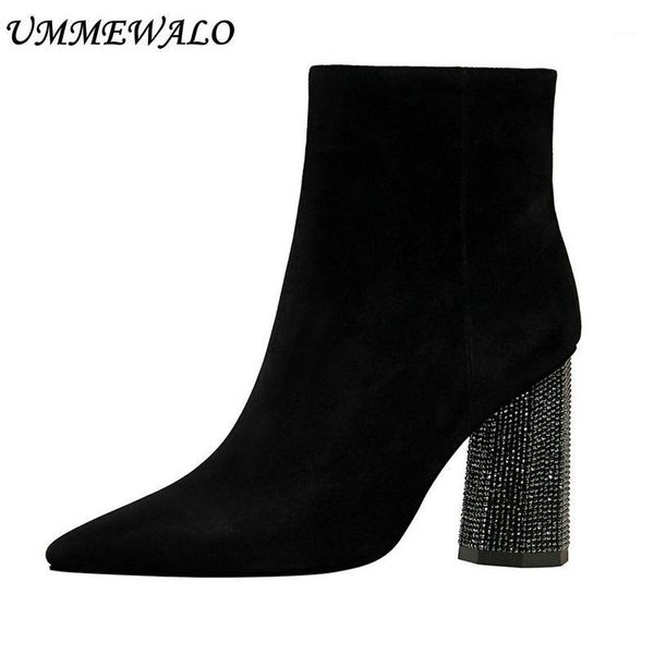 boots ummewalo ankle length flock women fashion pointed toe high heel shoes winter crystal design ladies shoes1, Black
boots ummewalo ankle length flock women fashion pointed toe high heel shoes winter crystal design ladies shoes1, Black