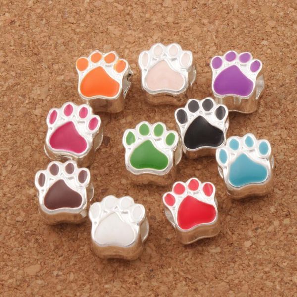 60pcs enamel bear paw print big hole beads 10colors l1770 silver-plated bead fit european bracelets 200930, Black
60pcs enamel bear paw print big hole beads 10colors l1770 silver-plated bead fit european bracelets 200930, Black