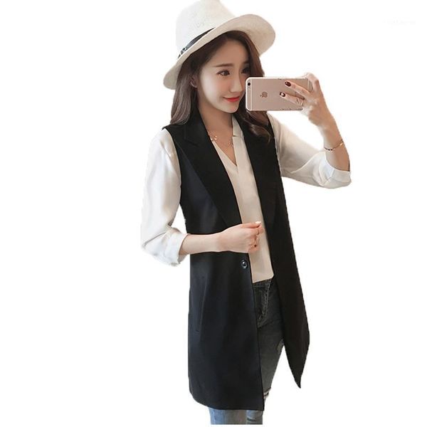 spring autumn blazers women's 2020 korean long one button ladies outside thin jacket vest fashion casual vest blazer women w3401, White;black
spring autumn blazers women's 2020 korean long one button ladies outside thin jacket vest fashion casual vest blazer women w3401, White;black