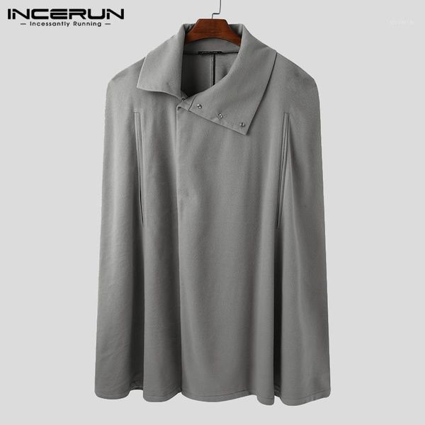 incerun fashion solid color mens trench loose lapel neck cloak capes man leisure buttons poncho winter long style outerwear 5xl71, Tan;black
incerun fashion solid color mens trench loose lapel neck cloak capes man leisure buttons poncho winter long style outerwear 5xl71, Tan;black