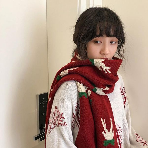 japanese style cute elk women christmas scarves winter student knitting wool christmas female scarf 4 style for new year gift, Blue;gray
japanese style cute elk women christmas scarves winter student knitting wool christmas female scarf 4 style for new year gift, Blue;gray