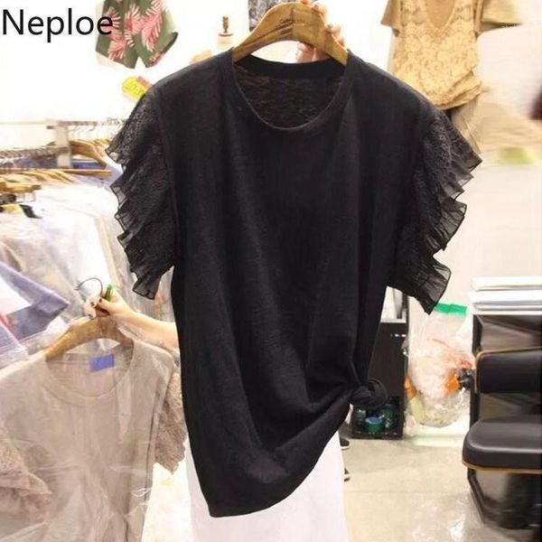women's t-shirt neploe 2021 lace butterfly sleeve tshirt women black summer fashion wild solid tees female ladies 1a5341, White
women's t-shirt neploe 2021 lace butterfly sleeve tshirt women black summer fashion wild solid tees female ladies 1a5341, White