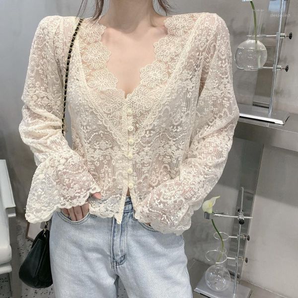 women lace blouse elegant v neck embroidery long sleeve white shirts korean style flower hollow fashion female blouses clothing1
women lace blouse elegant v neck embroidery long sleeve white shirts korean style flower hollow fashion female blouses clothing1