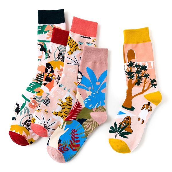 print creative personality illustration patterned retro art men woman funny girl long socks set 5 pairs/lot 201110, Black;white
print creative personality illustration patterned retro art men woman funny girl long socks set 5 pairs/lot 201110, Black;white