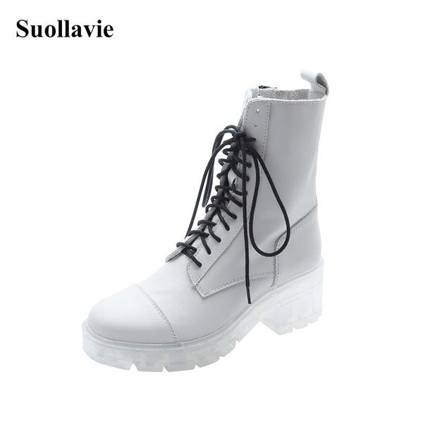 suollavie 2021 winter fashion women boot lace-up shoes clear rubber platform pu botas de mujer boots, Black
suollavie 2021 winter fashion women boot lace-up shoes clear rubber platform pu botas de mujer boots, Black