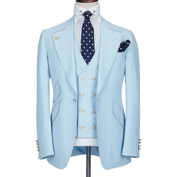 men's suits & blazers costume homme fashion light blue slim fit tuxedos 3 pieces wedding blazer for men vestidos de fiesta groom prom s, White;black
men's suits & blazers costume homme fashion light blue slim fit tuxedos 3 pieces wedding blazer for men vestidos de fiesta groom prom s, White;black