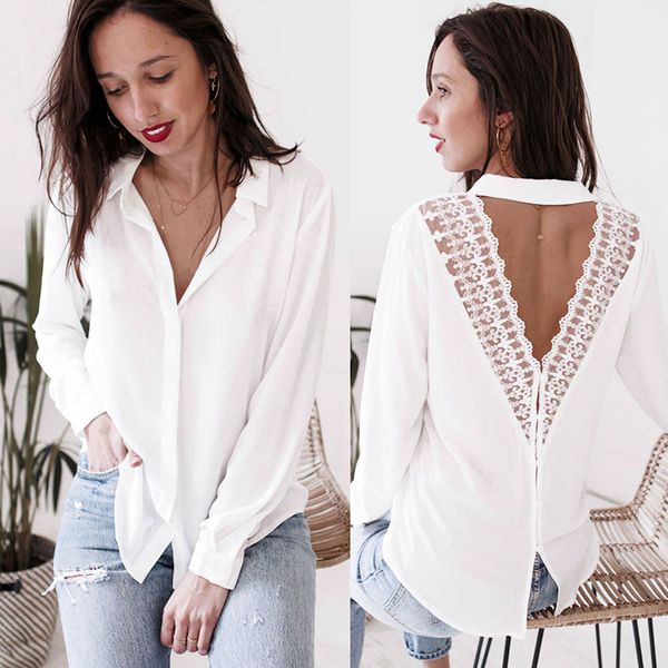 fashion shirts womens lace and blouses office lady long sleeve v neck shirt lace chemise women blouses, White
fashion shirts womens lace and blouses office lady long sleeve v neck shirt lace chemise women blouses, White