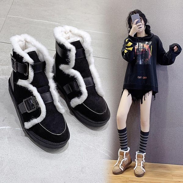 nausk boots 2020 warm fur plush insole women winter boots square heels flock ankle women shoes lace-up winter shoes woman, Black
nausk boots 2020 warm fur plush insole women winter boots square heels flock ankle women shoes lace-up winter shoes woman, Black