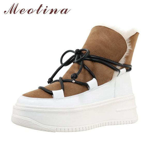 meotina fur snow boots women shoes real leather platform wedge heels short boots lace up high heel ankle winter apricot, Black
meotina fur snow boots women shoes real leather platform wedge heels short boots lace up high heel ankle winter apricot, Black