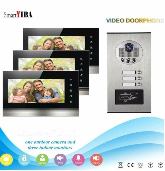 smartyiba home 3 apartment wired video door phone intercom 7"inch monitor ir camera video doorbell intercom kit supprt1
smartyiba home 3 apartment wired video door phone intercom 7"inch monitor ir camera video doorbell intercom kit supprt1