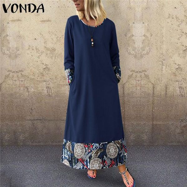 2020 vonda women casual long sleeve holiday dresses bohemian printed patchwork dress party beach vestidos plus size robe femme, Black;gray
2020 vonda women casual long sleeve holiday dresses bohemian printed patchwork dress party beach vestidos plus size robe femme, Black;gray