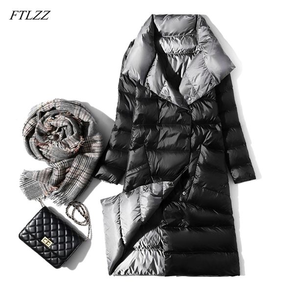 ftlzz ultra light long jacket women winter double sided slim white duck down coat single breasted turtleneck warm parkas 201119, Black
ftlzz ultra light long jacket women winter double sided slim white duck down coat single breasted turtleneck warm parkas 201119, Black