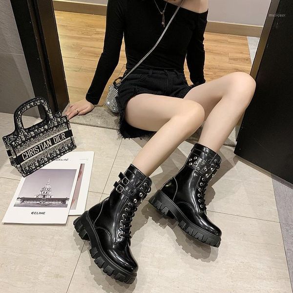platform patent leather boots new rivet women autumn punk motorcycle boots block heel gothic platform shoes women ankle1, Black
platform patent leather boots new rivet women autumn punk motorcycle boots block heel gothic platform shoes women ankle1, Black