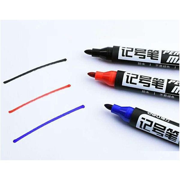 100 Pcs/set Double Headed Permanent Marker Pen Twin Tip Waterproof Oily Marker Pen Set ( Black, Blue, Red ) Ink, 0.5mm-1mm Omx6w