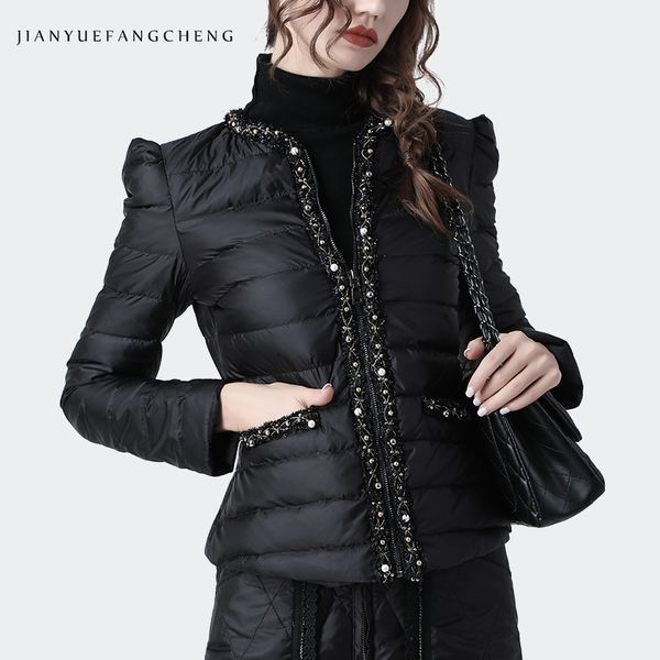 luxury diamond-studded women winter down jacket warm lightly short black coat female fashion outwear slim duck down jackets y201026
luxury diamond-studded women winter down jacket warm lightly short black coat female fashion outwear slim duck down jackets y201026