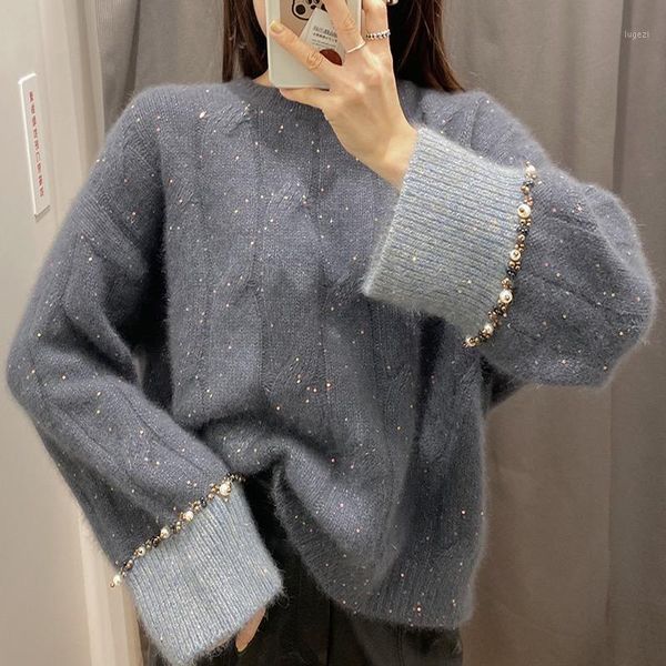 jxmyy 2021 new loose and lazy design sense niche soft milk blue high-end raccoon velvet sweater women's autumn and winter wear1, White;black
jxmyy 2021 new loose and lazy design sense niche soft milk blue high-end raccoon velvet sweater women's autumn and winter wear1, White;black