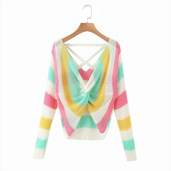 new women fashion v neck colorful striped knotted knitting sweater ladies long sleeve thin sweaters chic casual slim s326, White;black
new women fashion v neck colorful striped knotted knitting sweater ladies long sleeve thin sweaters chic casual slim s326, White;black