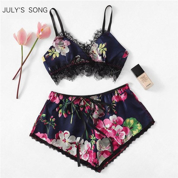 july's song floral women's sleepwear satin pajama set spring summer pajama lace woman sleeveless sling and shorts1, Black;red
july's song floral women's sleepwear satin pajama set spring summer pajama lace woman sleeveless sling and shorts1, Black;red
