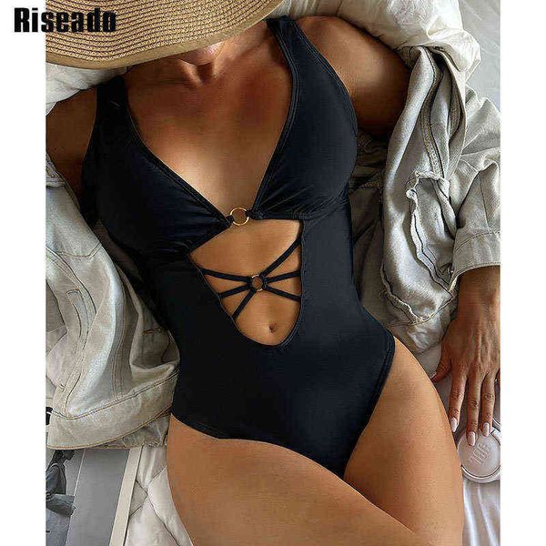 riseado plunging swimwear women one piece swimsuit new ring linked bodysuit women u-back beachwear solid bathing suit, White;black
riseado plunging swimwear women one piece swimsuit new ring linked bodysuit women u-back beachwear solid bathing suit, White;black