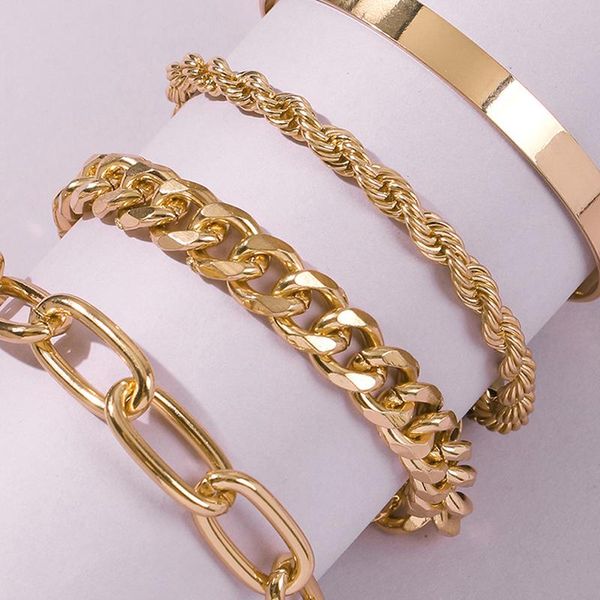 4pcs/set boho cuban bracelet alloy fashion bangle punk metal twisted rope chain hip hop bracelet jewelry gift, Black
4pcs/set boho cuban bracelet alloy fashion bangle punk metal twisted rope chain hip hop bracelet jewelry gift, Black