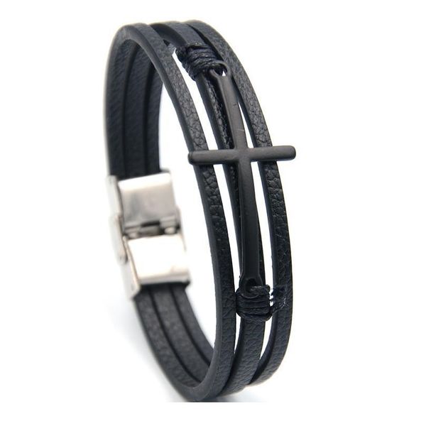 junwei fashion men's bracelet black cross stainless steel magnetic buckle leather bracelet gifts jllorv
junwei fashion men's bracelet black cross stainless steel magnetic buckle leather bracelet gifts jllorv