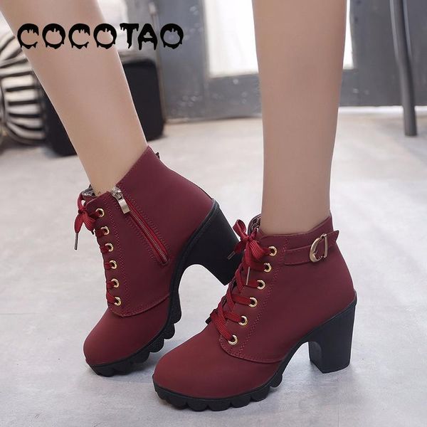 boots 2021 autumn high-heeled single belt buckle women's shoes thick with short round head laced, Black
boots 2021 autumn high-heeled single belt buckle women's shoes thick with short round head laced, Black