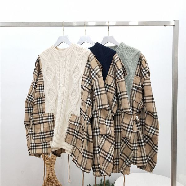 new small assorted plaid shirt pullover stitching sweater crew neck pullover twist women's sweater in autumn winter 2020 vvkvv, White;black
new small assorted plaid shirt pullover stitching sweater crew neck pullover twist women's sweater in autumn winter 2020 vvkvv, White;black