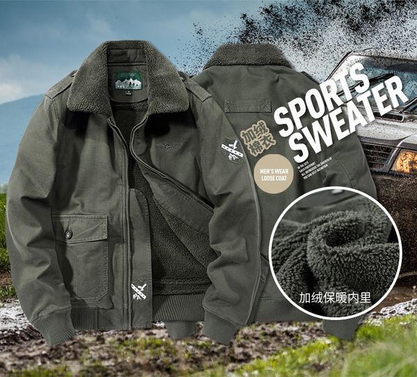 winter men's cotton-padded jacket with cashmere thick cotton-padded jacket european and american casual jacket cotton-padded flight sui, Black;brown
winter men's cotton-padded jacket with cashmere thick cotton-padded jacket european and american casual jacket cotton-padded flight sui, Black;brown