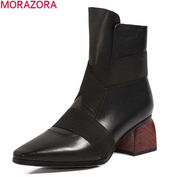 boots morazora 2021 arrival women genuine leather thick high heels pointed toe autumn winter ankle, Black
boots morazora 2021 arrival women genuine leather thick high heels pointed toe autumn winter ankle, Black