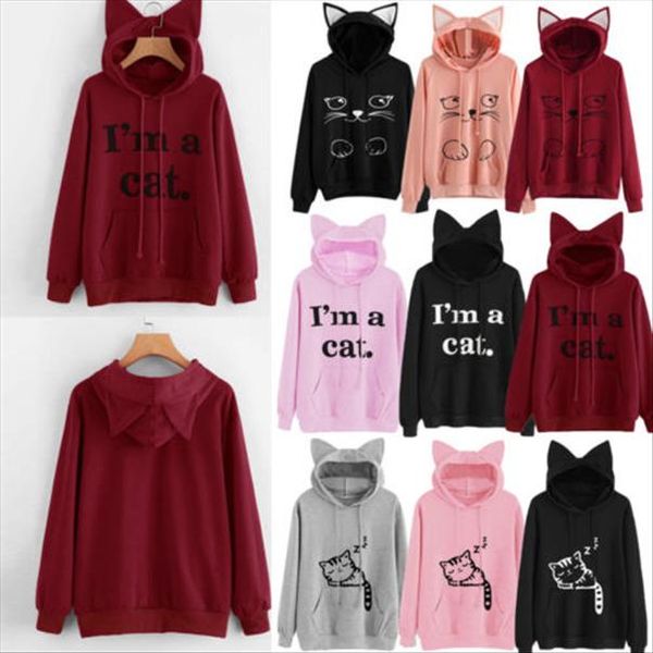 womens hoodies women cat hoodie long sleeve sweatshirt jumper coat hooded pullover drop shipping good quality, Black
womens hoodies women cat hoodie long sleeve sweatshirt jumper coat hooded pullover drop shipping good quality, Black
