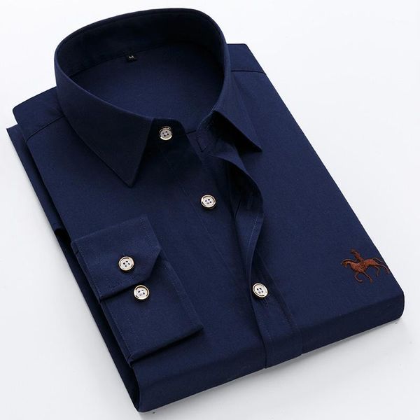 new plus size 6xl 100% cotton solid men's shirts long sleeve embroidered horse casual without pocket social dress shirt for male1, White;black
new plus size 6xl 100% cotton solid men's shirts long sleeve embroidered horse casual without pocket social dress shirt for male1, White;black
