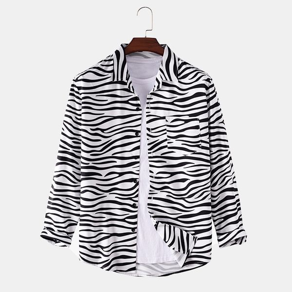 2021 new long sleeve stripe printed men's shirtslim fit fashion floral print dress males clothes, White;black
2021 new long sleeve stripe printed men's shirtslim fit fashion floral print dress males clothes, White;black