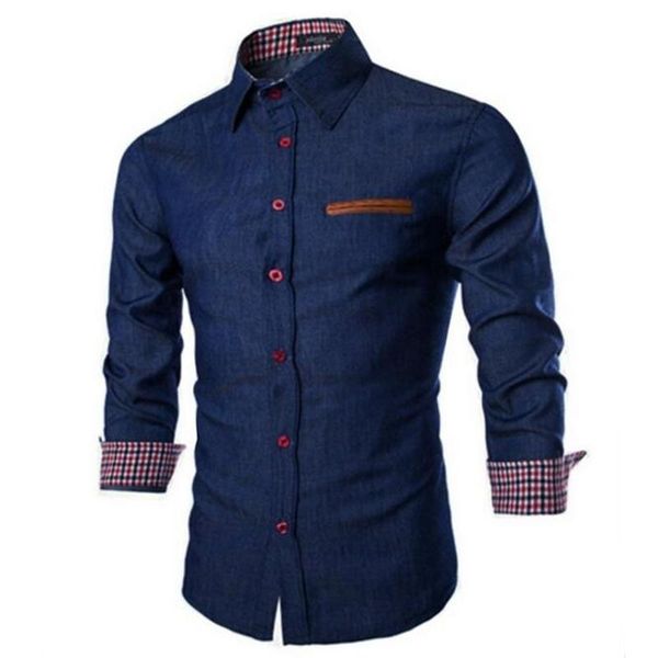 2021 spring and autumn fashion new men's casual long sleeve denim shirt / male inner plaid cowboy blouses, White;black
2021 spring and autumn fashion new men's casual long sleeve denim shirt / male inner plaid cowboy blouses, White;black