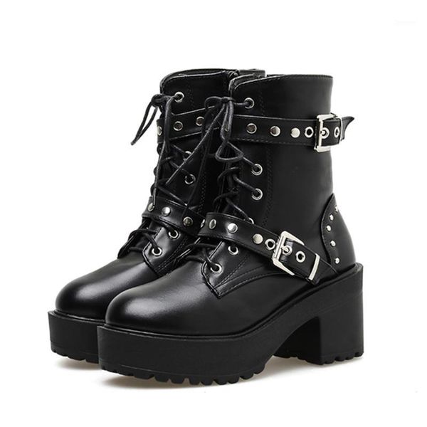 lucyever punk style chunky high heels motorcycle boots women black pu leather ladies ankle boots zipper buckle platform shoes1
lucyever punk style chunky high heels motorcycle boots women black pu leather ladies ankle boots zipper buckle platform shoes1