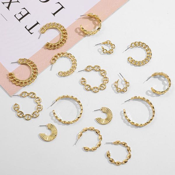 gothic gold metal c-shape hoop earrings for women punk hollow cuba chain statement twisted earrings hip-hop female jewelry gifts, Golden;silver
gothic gold metal c-shape hoop earrings for women punk hollow cuba chain statement twisted earrings hip-hop female jewelry gifts, Golden;silver